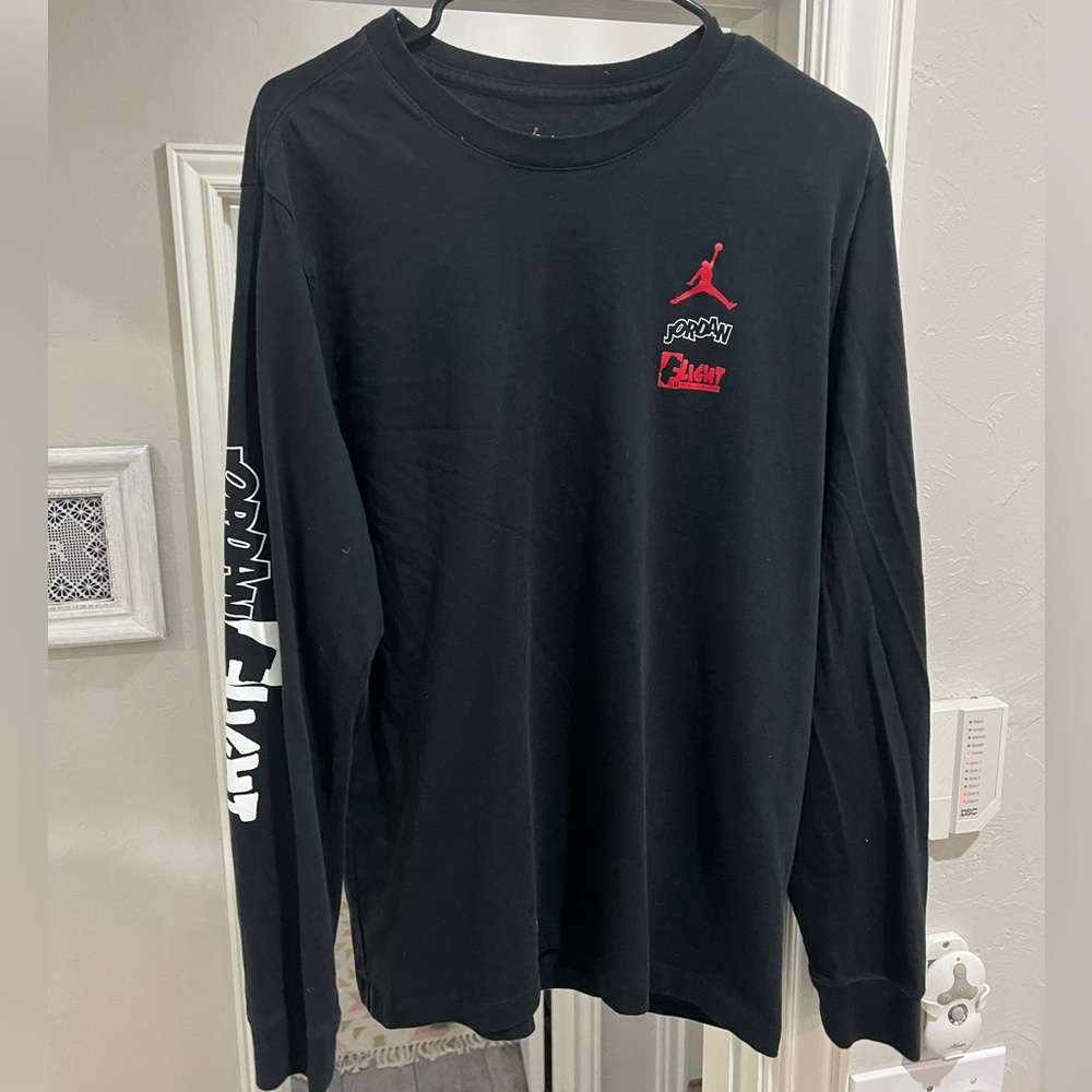 Jordan Flight Men’s Long Sleeve Shirt Large Black